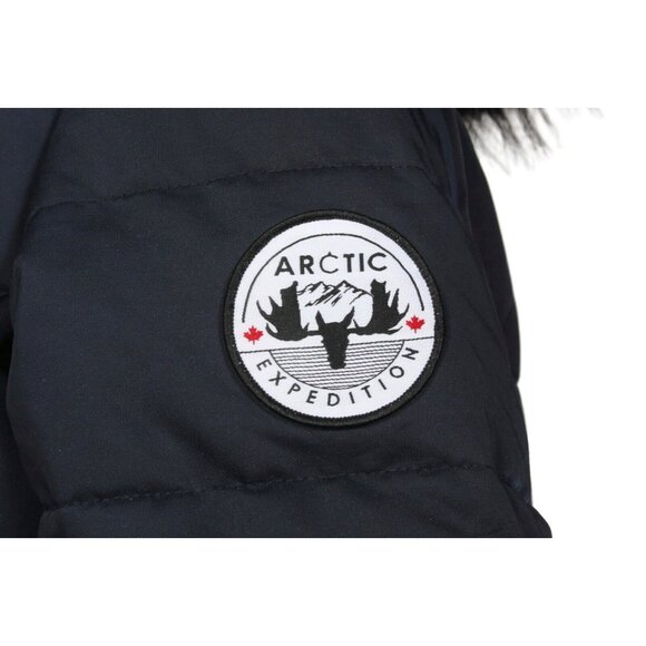 Arctic Expedition Down Jacket Women's Insulated Quilted Hooded Blue size S - 305 - Picture 6 of 7